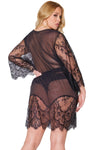 I Have Plans For You! Sexy Black Lace & Mesh Robe