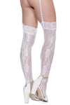 Plus Size White Lace Stockings
