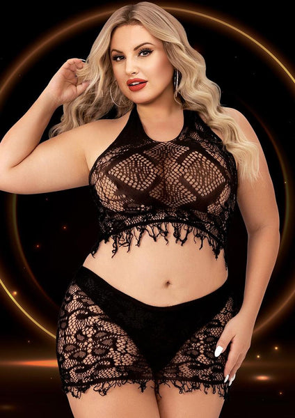 Bold & Sultry- Curvy Size Fishnet Set