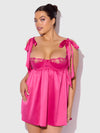 Brigeta Satin Open Cup Babydoll & G-String Set