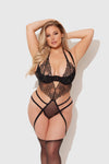 Eden Embroidered Lace Teddy- Available in Black or Red