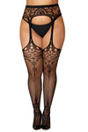 Sexy Pins & Hips- Curvy Size Gartered Fishnet Stockings