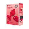 b-Vibe Vibrating Heart Plug with Heart-Shaped Jewel Base M/L Red