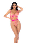 Enchanting- Pink Lace Teddy