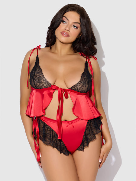 Slide Over Me- Curvy Size Cami Set