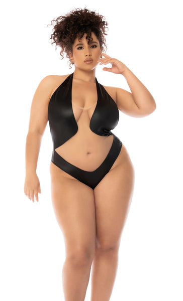 Experience Me- Curvy Size Matte Wet Look Teddy