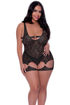 Rude Awakening- Plus Size Chemise- Avail in Black or Coral