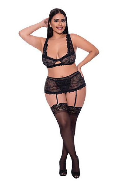 Queen of New Years- Curvy Size Bra & Skirt Set