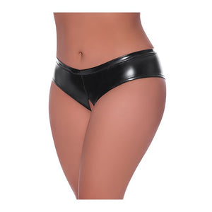 Generic Sexy Wet Look Crotchless Panties Sex Shiny Leather Open