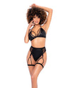 Seduction-Halter Tie Top & High Waisted Bottom w/Attachable Garters