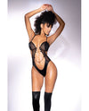 Pose for You- Mesh & Wet-Look Bodysuit w/Gold Chain Detail