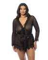 Bellevue Wrap!! Sexy Sheer Black Robe