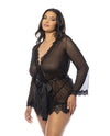 Bellevue Wrap!! Sexy Sheer Black Robe