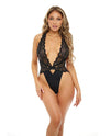 Sadie Stretch Galloon Lace Teddy- FITS TO 14