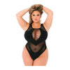Climb Into My Web- Criss Cross Fishnet Bodysuit Black