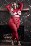 The "Girls" Are On POINT! Curvy Size Open Cup & Crotchless Bodystocking