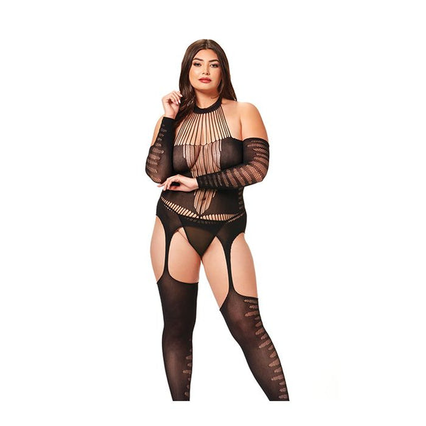 Catch THIS, If You Can- Plus SIze Fishnet Dress