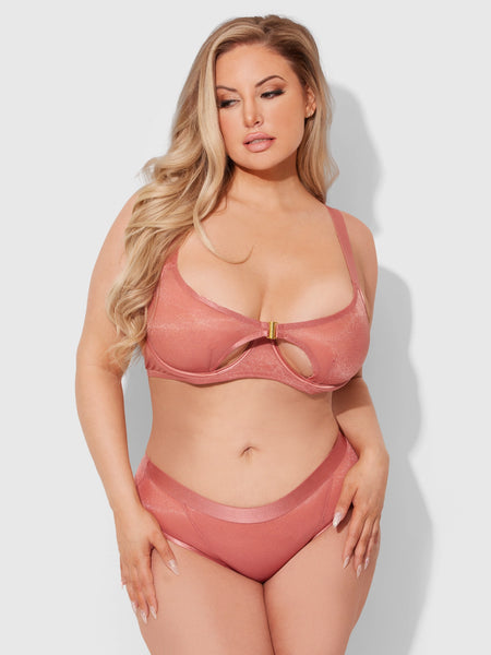 Yvone Unlined Cutout Mesh Bra & Hipster