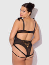 Rosalie Embroidered Lace Teddy-BLACK