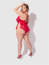 Down with THIS! Curvy Size Red Romper
