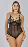 Tempting- Curvy Size Black Teddy