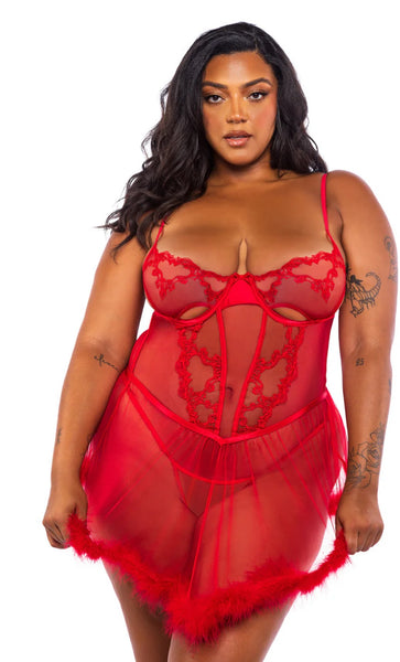 Baroque Heart Babydoll 2-Piece Set