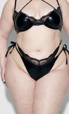 WET LOOK UNDERWIRE & LACE BIKINI TOP ONLY- BOTTOMS SOLD SEPARATELY.