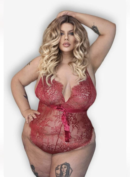 Sexy & Luscious-Plus Size Lace Teddy
