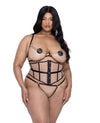 All Of This Is For YOU! Plus Size CAGED TEMPTRESS 3-PIECE WASPIE  SET