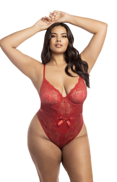 What Are U Waiting For? Curvy Size Red Teddy