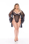 Getting On You- Curvy Size Lace Teddy & Robe Set