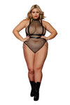 I Told You To LISTEN! Curvy Size Faux Leather, Mesh & Chained Teddy