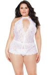 Bootylicious BiSch! Plus Size Crotchless Teddy- Avail in Black or White