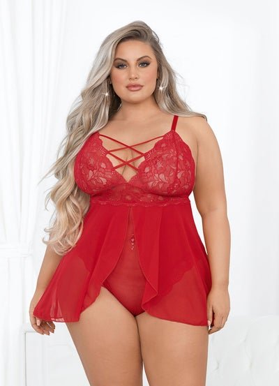 Feel My Fire! Plus Size Red Lingerie