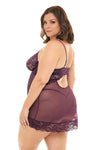 Bring Me Some Of That! Lace & Mesh Purple Babydoll
