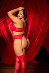 Chica Chula- 3PC Red Bra & Garter Set