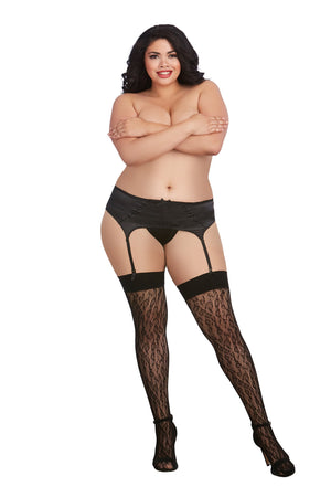 Sexy Samantha- Plus Size Nude Fishnet Stockings