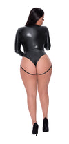 Are You Ready? Plus Size Wet Look Bodysuit