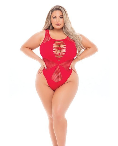 Flaunting It- Plus Size Bodysuit- AVAILABLE IN RED OR BLACK