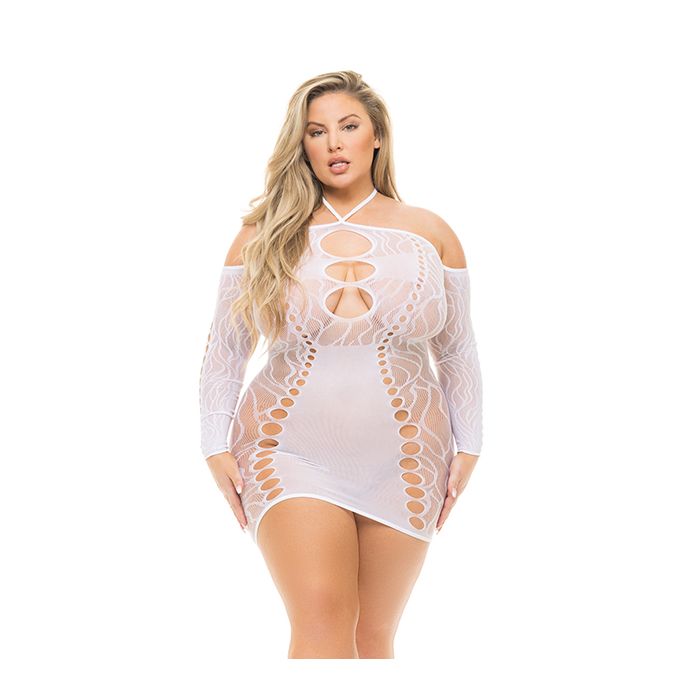Animal Instinct- Plus Size Fishnet Dress
