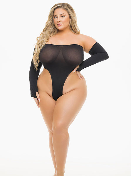 Give Me What I Want!- Plus Size Bodysuit & Gloves