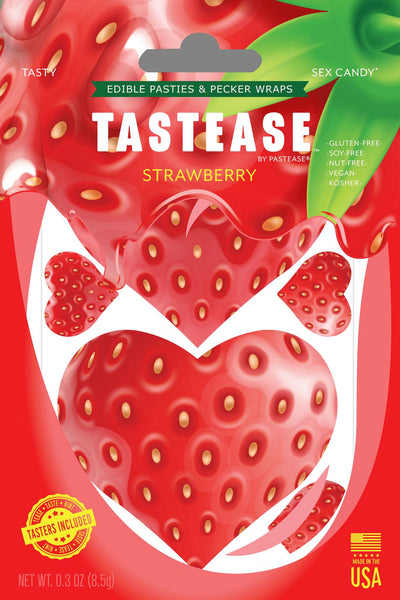 Tastease: Edible Pasties & Pecker Wraps Strawberry Candy