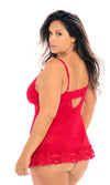  Plus Size Red Babydoll