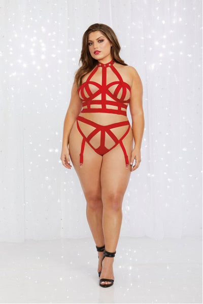 Can You Handle Me? Plus Size Strappy Bralette Set